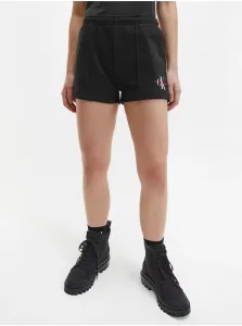 Black Women's Sweat Shorts with Calvin Klein Jeans Print - Women