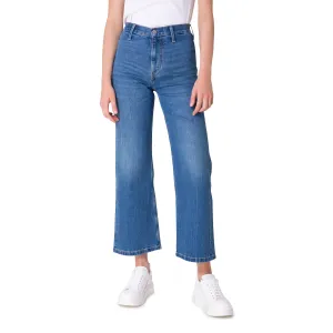 Modré dámske skrátené flared fit rifle Calvin Klein Jeans #733932