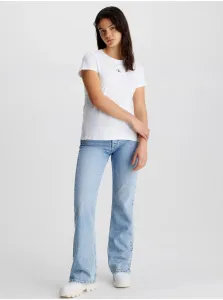Tričká s krátkym rukávom pre ženy Calvin Klein Jeans - biela #4699785
