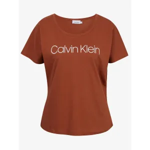 Calvin Klein Jeans Core Logo Open Neck Tričko Fialová #631904