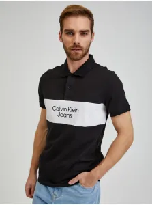 Polokošele pre mužov Calvin Klein Jeans - čierna, biela #5141334