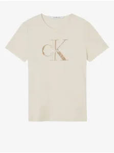 Béžové dámské tričko Calvin Klein Jeans #631942