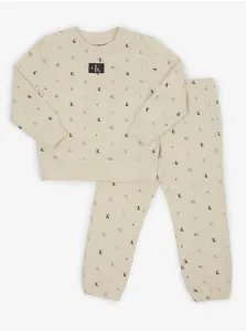 Beige girly patterned tracksuit Calvin Klein Jeans - Girls #5141726