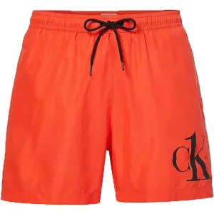 Calvin Klein MEDIUM DRAWSTRING Pánske plavecké šortky, oranžová, veľkosť XL