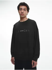 Calvin Klein EMB ICON LOUNGE-L/S SWEATSHIRT Pánska mikina, čierna, veľkosť #601283
