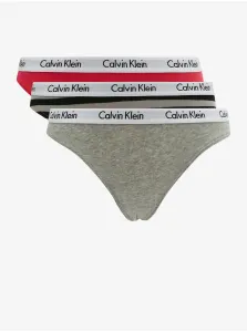 Set of three women's panties in gray and red Calvin Klein Un - Ladies #446127