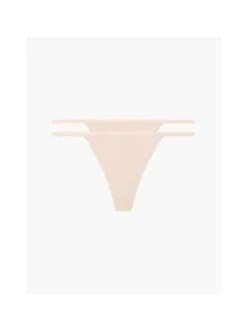 Calvin Klein THONG 2PK Dámske nohavičky, béžová, veľkosť L