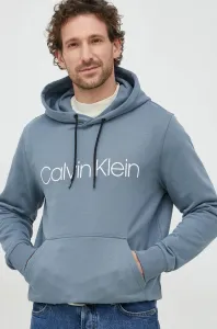 Bavlnená mikina Calvin Klein pánska, s kapucňou, s potlačou