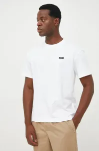 Bavlnené tričko Calvin Klein biela farba, s nášivkou #6259687