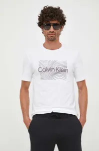 Bavlnené tričko Calvin Klein biela farba, s potlačou #8764947