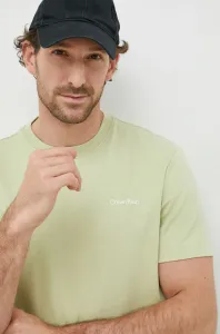 Bavlnené tričko Calvin Klein zelená farba, jednofarebné #4236135