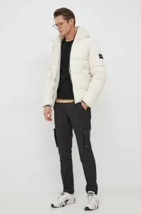 Bunda Calvin Klein pánska, béžová farba, zimná, #2570041