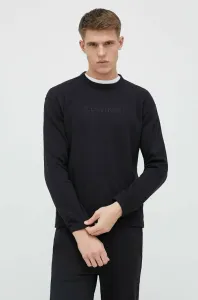 Tréningová mikina Calvin Klein Performance Essentials čierna farba, s potlačou