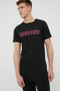 Bavlnené pyžamové tričko Calvin Klein Underwear čierna farba, s potlačou #467931