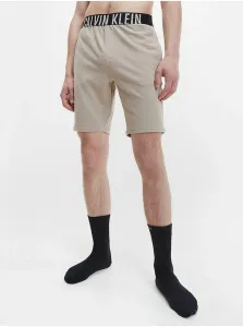 Pyžamové šortky Calvin Klein Underwear pánske, béžová farba, melanžová #601293