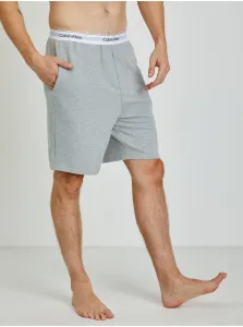Pyžamové šortky Calvin Klein Underwear pánske, šedá farba, jednofarebná