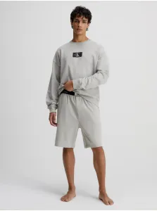 Bavlnená mikina Calvin Klein Underwear šedá farba, s potlačou, 000NM2415E