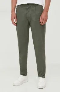 Nohavice Calvin Klein pánske, zelená farba, rovné #8920755