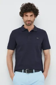 Polo tričko Calvin Klein pánske, tmavomodrá farba, jednofarebné