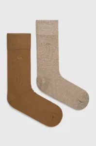 Ponožky Calvin Klein 2-pak pánske, hnedá farba, 701218631