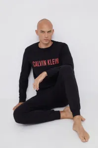 Pyžamové tričko s dlhým rukávom Calvin Klein Underwear čierna farba, jednofarebné #183116