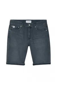 Rifľové krátke nohavice Calvin Klein Jeans pánske, šedá farba, #228728