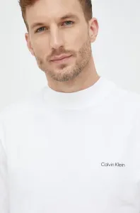Tričko s dlhým rukávom Calvin Klein pánske, biela farba, jednofarebné #294409