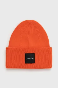 Bavlnená čiapka Calvin Klein oranžová farba, bavlnená
