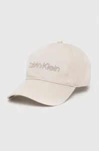 Bavlnená šiltovka Calvin Klein šedá farba, s nášivkou #7526187