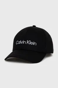 Bavlnená čiapka Calvin Klein čierna farba, s nášivkou #3822733
