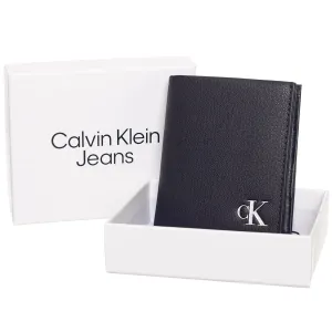 Kožená peňaženka Calvin Klein Jeans dámsky, čierna farba #276578