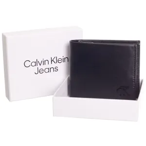 Kožená peňaženka Calvin Klein Jeans pánsky, čierna farba #7528974