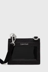 Kožené puzdro na karty Calvin Klein pánsky, čierna farba #258858