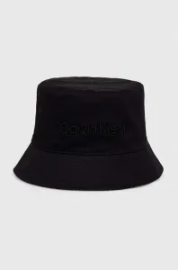 Obojstranný bavlnený klobúk Calvin Klein čierna farba, bavlnený, K50K510338