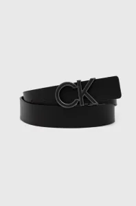 Obojstranný kožený opasok Calvin Klein pánsky, čierna farba #7863188