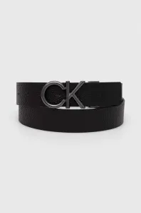 Obojstranný kožený opasok Calvin Klein pánsky, čierna farba #8766053
