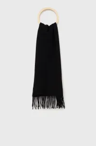 Vlnený šál Calvin Klein čierna farba, jednofarebný #2565973