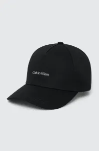 Bavlnená šiltovka Calvin Klein čierna farba, jednofarebná #8752068