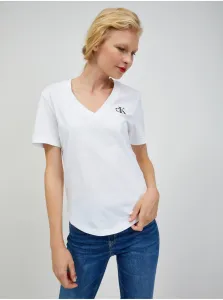 Bavlnené tričko Calvin Klein Jeans biela farba, #247205