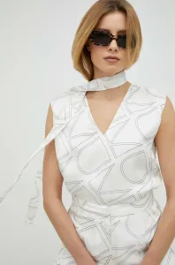 Blúzka Calvin Klein dámska, biela farba, vzorovaná #7437910