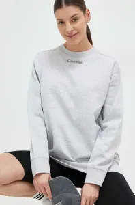 Tepláková mikina Calvin Klein Performance CK Athletic šedá farba, s potlačou