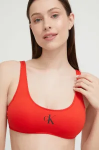 Plavková podprsenka Calvin Klein červená farba, jemne vystužený košík #6631135