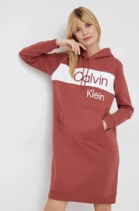 Šaty Calvin Klein Jeans červená farba, mini, rovný strih #3796547