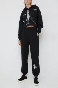 Tepláky Calvin Klein Jeans dámske, čierna farba, s potlačou #5416559