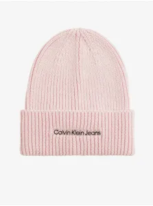 Calvin Klein INSTITUTIONAL EMBRO BEANIE Zimná čiapka, ružová, veľkosť UNI