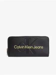 Calvin Klein SCULPTED MONO ZIP AROUND MONO Dámska peňaženka, čierna, veľkosť os #4397636