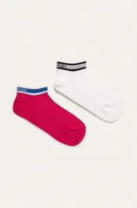 Calvin Klein WOMEN LINER 2P LOGO CUFF STRIPE SPENCER Dámske ponožky, biela, veľkosť os