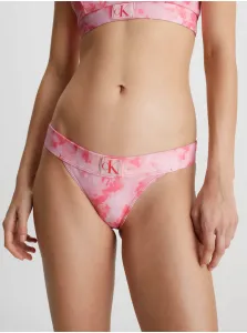 Ružový dámsky vzorovaný spodný diel plaviek Calvin Klein Underwear #6067979