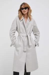 Kabát Calvin Klein dámsky, šedá farba, prechodný #9033038