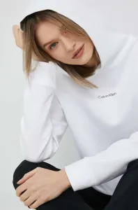 Mikina Calvin Klein dámska, biela farba, jednofarebná #4245728